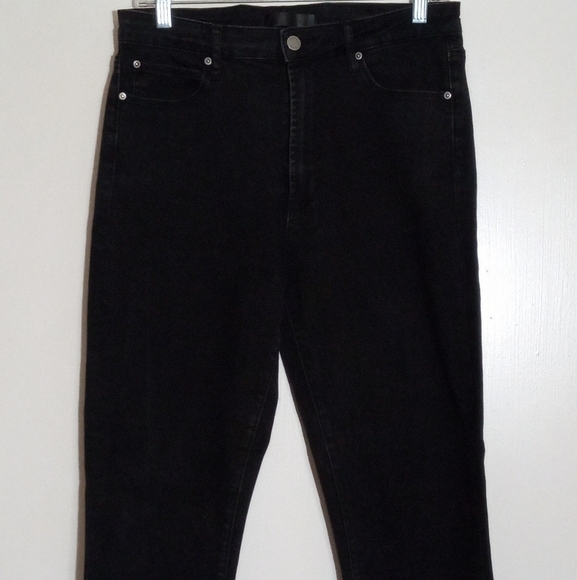 Leith high rise black jeans with front hem splits women's size 30 - Picture 1 of 9